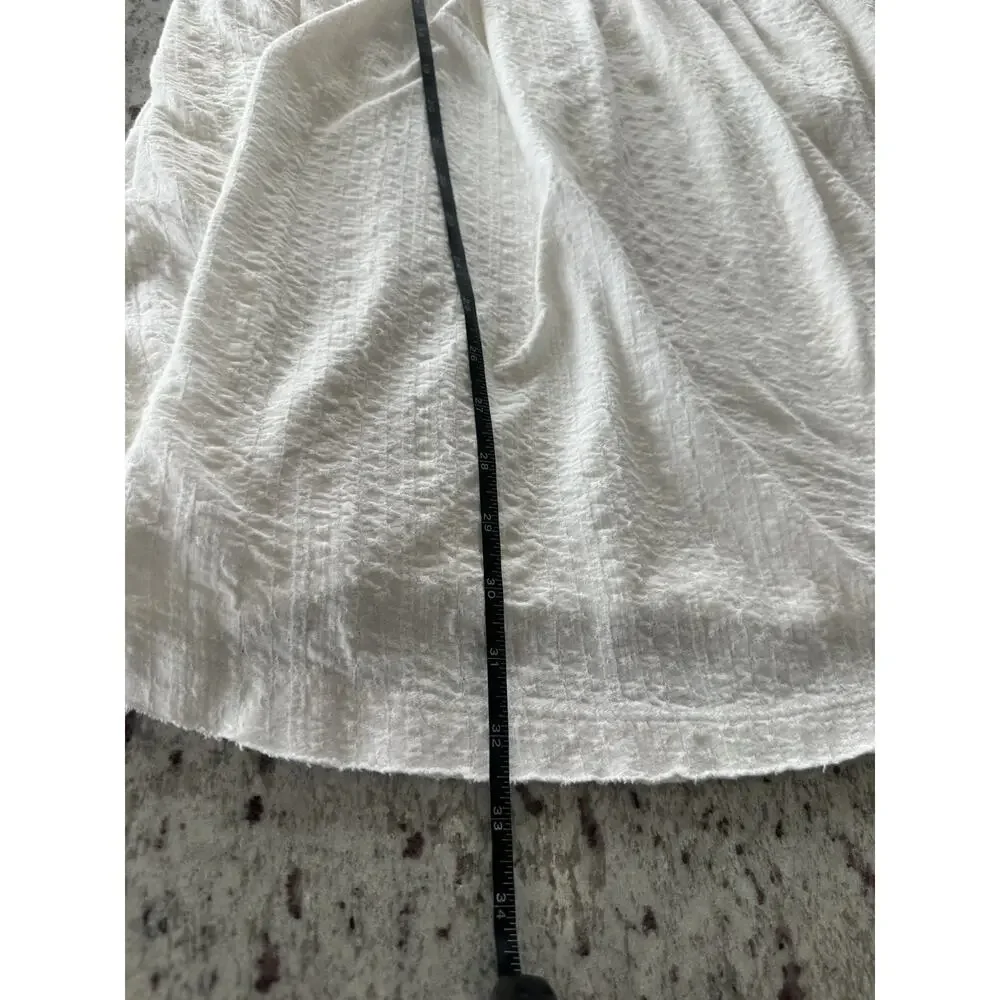 Free People Textured Tie-Back Flowy Scoop Neck Ivory Tank Tunic Sz SP
